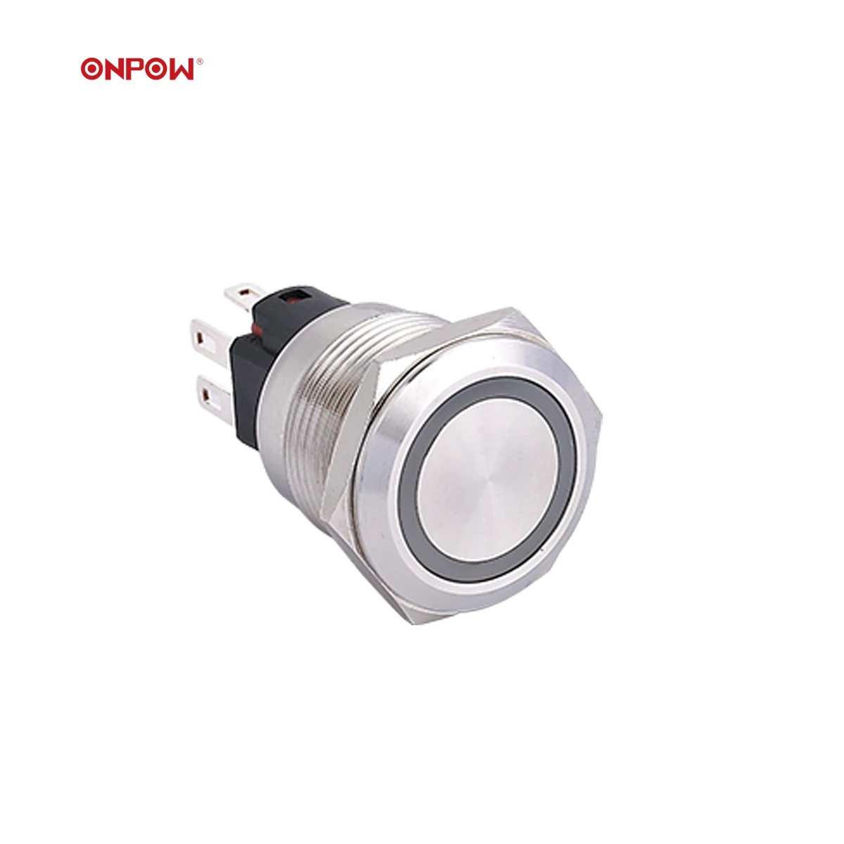 New products ! ONPOW61 19mm short body LED illuminated power symbol metal switch on off push button switch