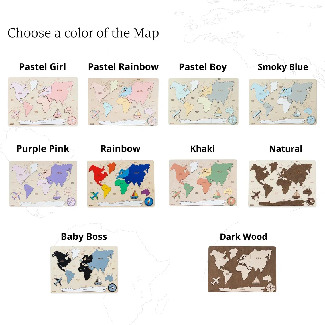 Chunlei OEM World Map Puzzle for Kids Wooden Puzzle Montessori Learning Toys