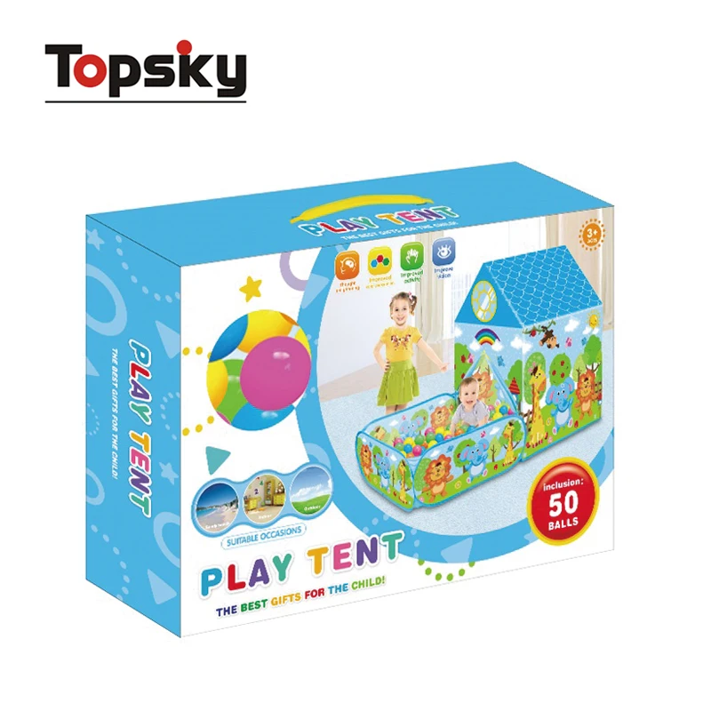  Детская игровая игрушка 2 в 1 детская палатка туннель мультяшный зоопарк узор дом для