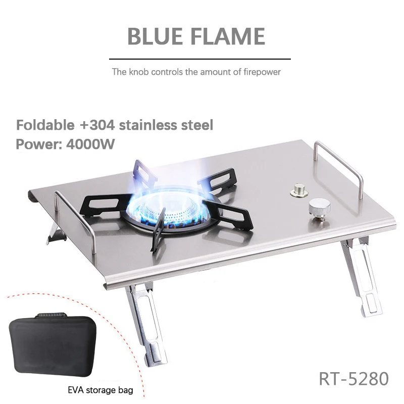 4000W Outdoor Portable Stainless Steel BBQ Tabletop Cooking Stove Folding Burner IGT Camping Picnic Cooker Camping Gas Stove