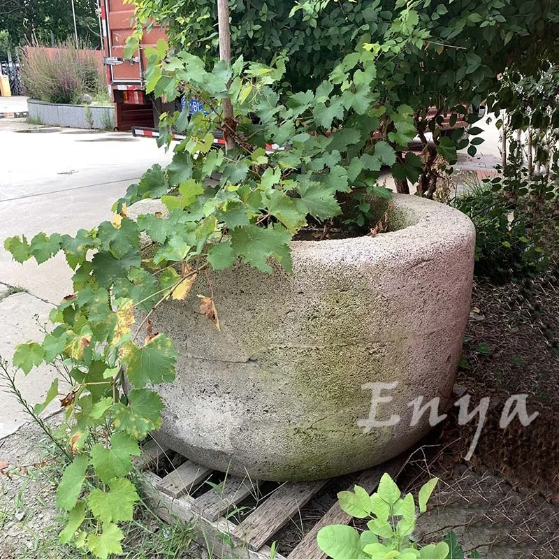 Vintage Outdoor Backyard Large Cast Lava Stone Garden Pots Products