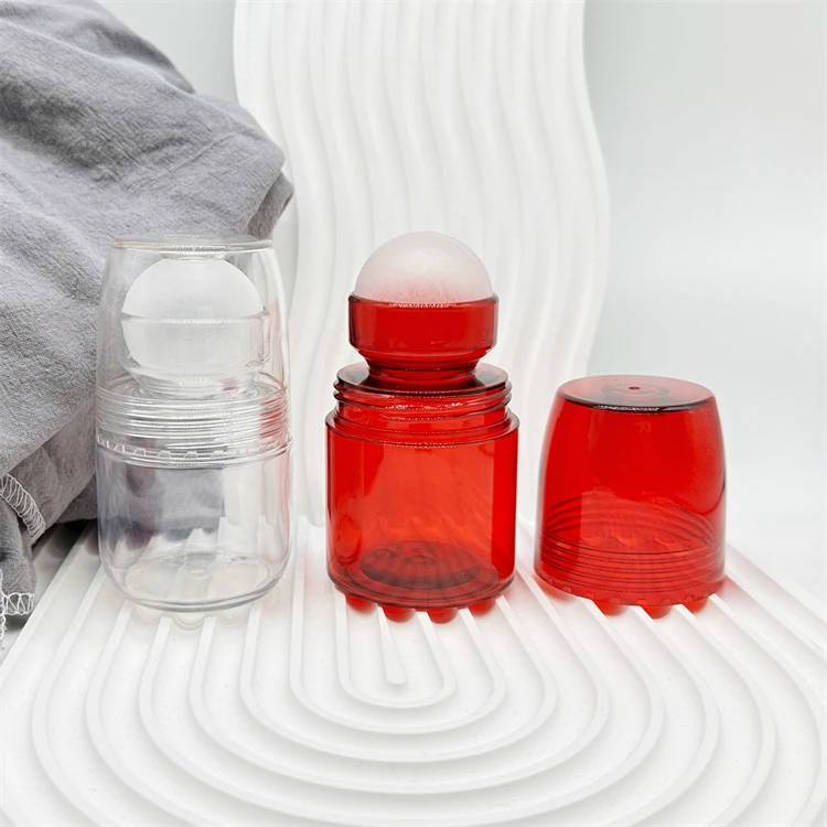 50ml 75ml White red plastic deodorant roll on roller ball bottles