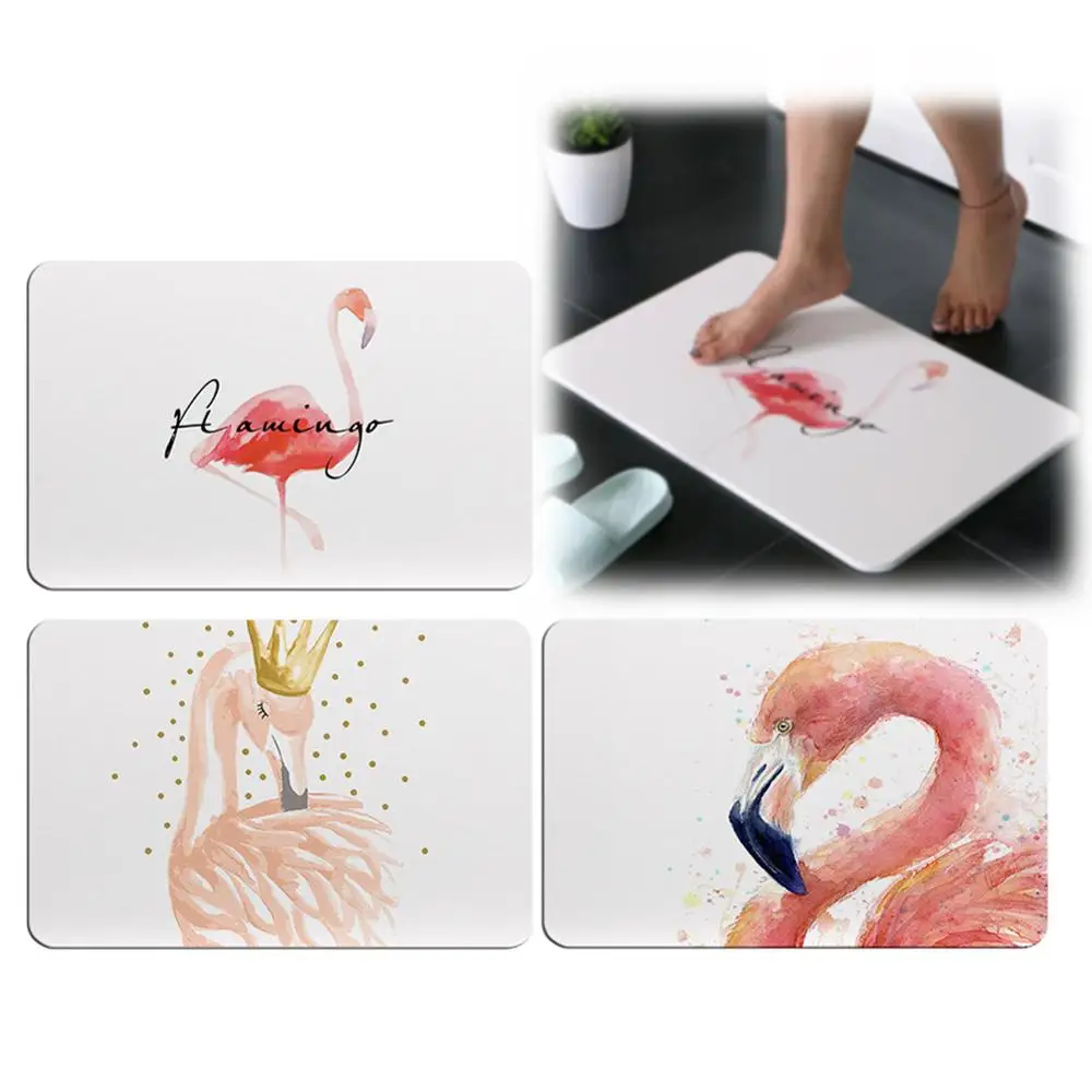 
Factory supply high quality custom print waterproof fast drying excellent absorbent diatomite non-slip bath mat 