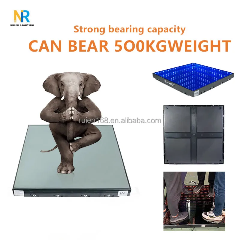 3D Lighting Digital Induction Dance Floor Light up Abyss Mirror RGB Glass Lights