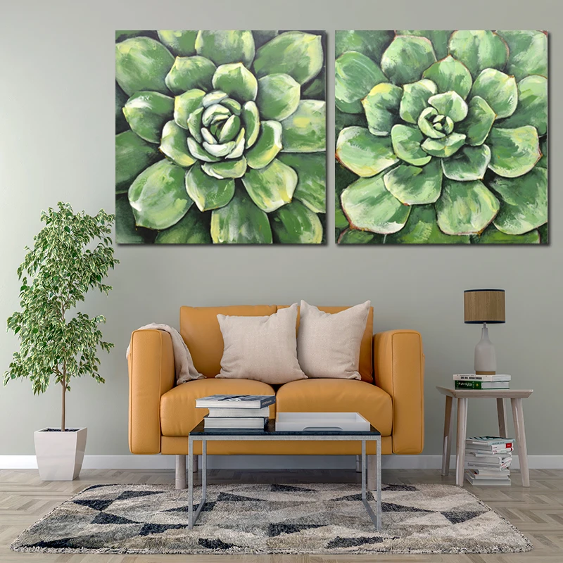 
Print picture cactus handmade canvas modern style for bathroom wall art 