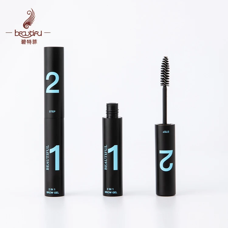 New arrival 2 in 1 matte black primer mascara packaging,6ml multi--functional mascara container,aluminum mascara tube with brush