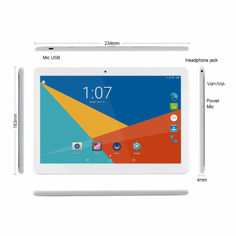 Cheap Tablet 10.1 Inch Mediatek 3G Tablet PC With Dual Sim Card Slim Metal Cover 3G 1GB 16GB WIFI 10 Inch Android Tablet