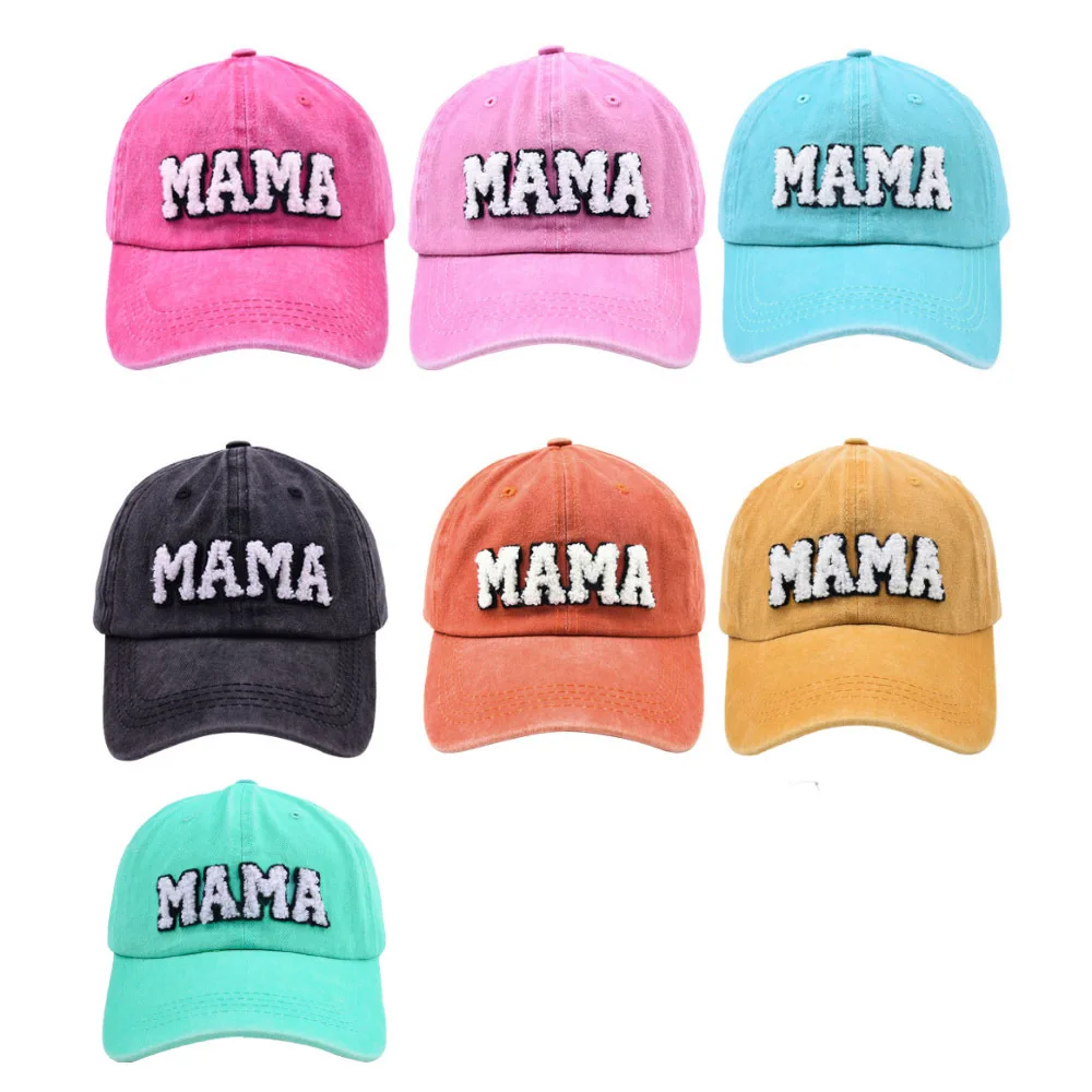 Best Selling Mini Kids Baseball Hat Distressed Dad Hat Washed Cotton Mom Mama Sports Caps Vintage Patch Baseball Cap