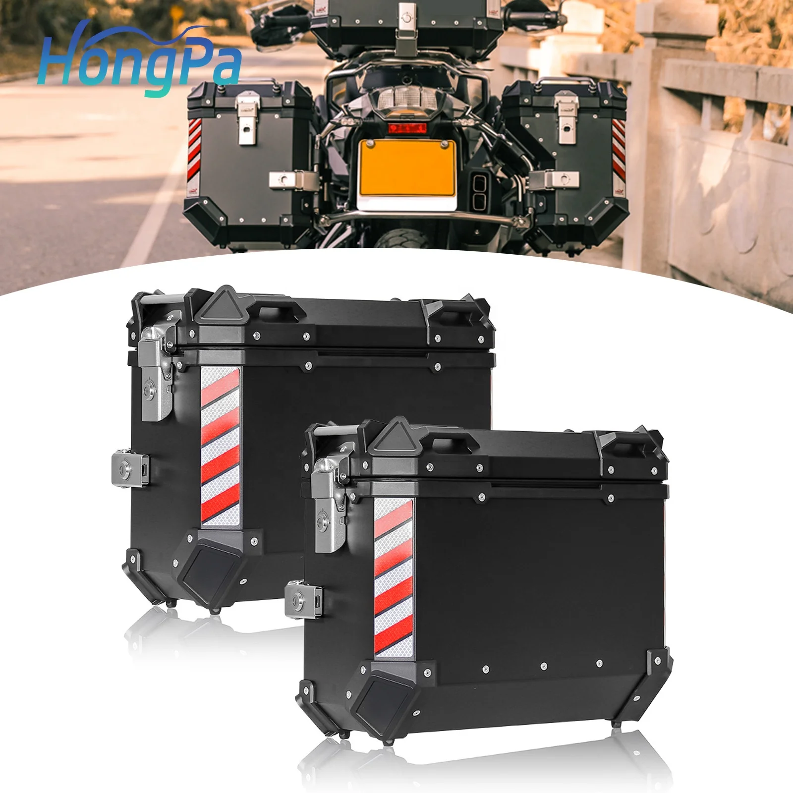 Универсальная мотоциклетная боковая коробка 36 л, алюминиевая водонепроницаемая боковая коробка для мотоцикла, верхняя коробка