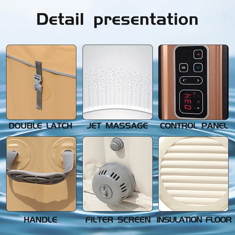 Vanace Cheap Price 8 Person Swimming Pool Inflatable Outdoor Indoor Hot Bathtub Spa Jacuzzis With SPA Machine