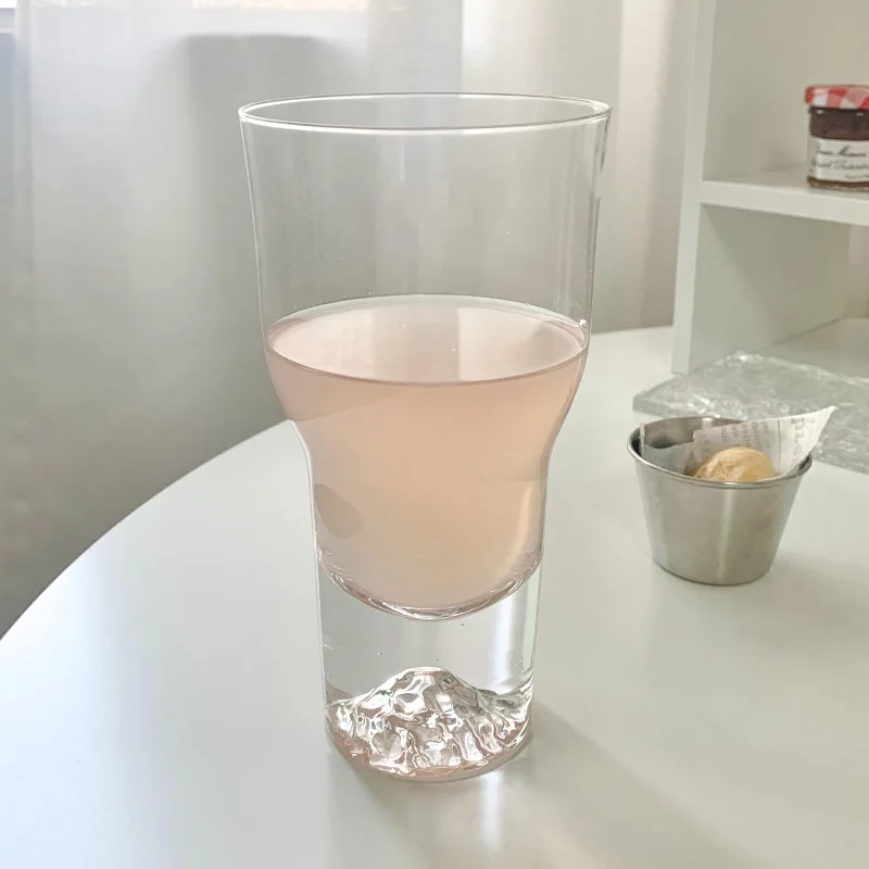 450ml 15oz Ins Style Iceberg Cup Large Capacity Mountain Shape Bottom Old Fashioned Rock Beer Soda Whiskey Water Glass Tumbler