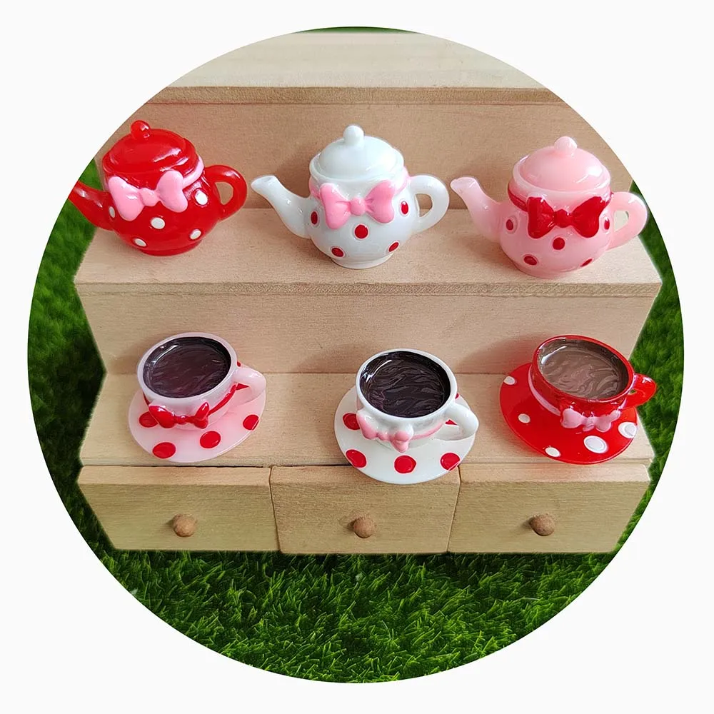 100PCS Resin Coffee Cup Miniature 3D Coffee Mug Tea Cup Flatback Resin Cabochons Slime Charms DIY Crafts Jewelry Decoration