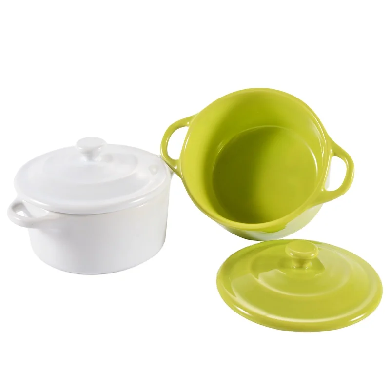 Baking Creme Brulee Pudding Ramekin Ceramic Dessert Ice Cream Bowl Small Yogurt Pudding Cup With Lid