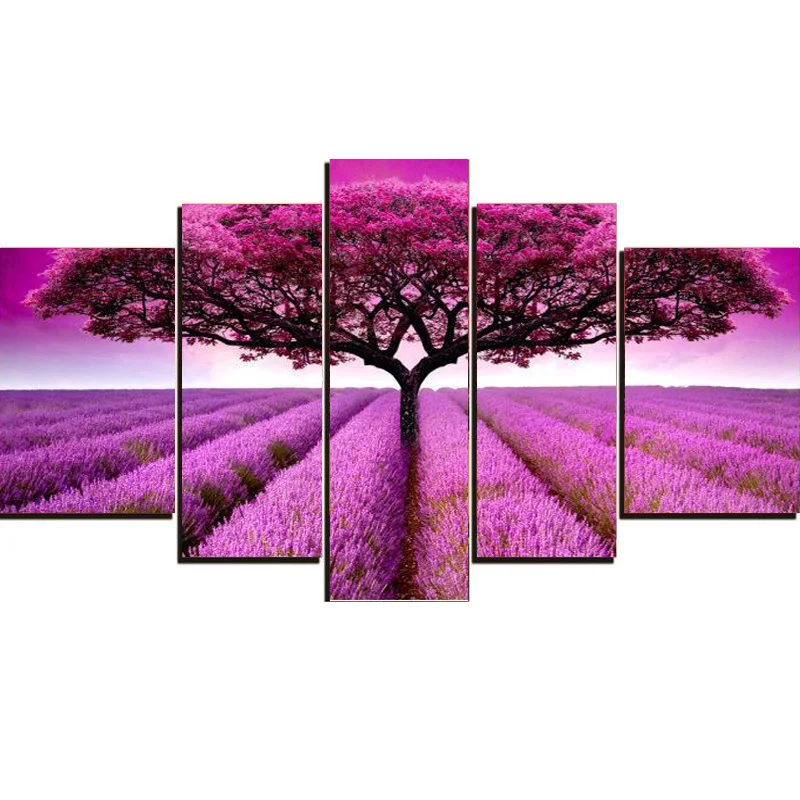Wall Art Modern Print 5 Piece Home Decor Landscape Oil Paintings Prints Tree Custom Poster Nature Canvas Painting