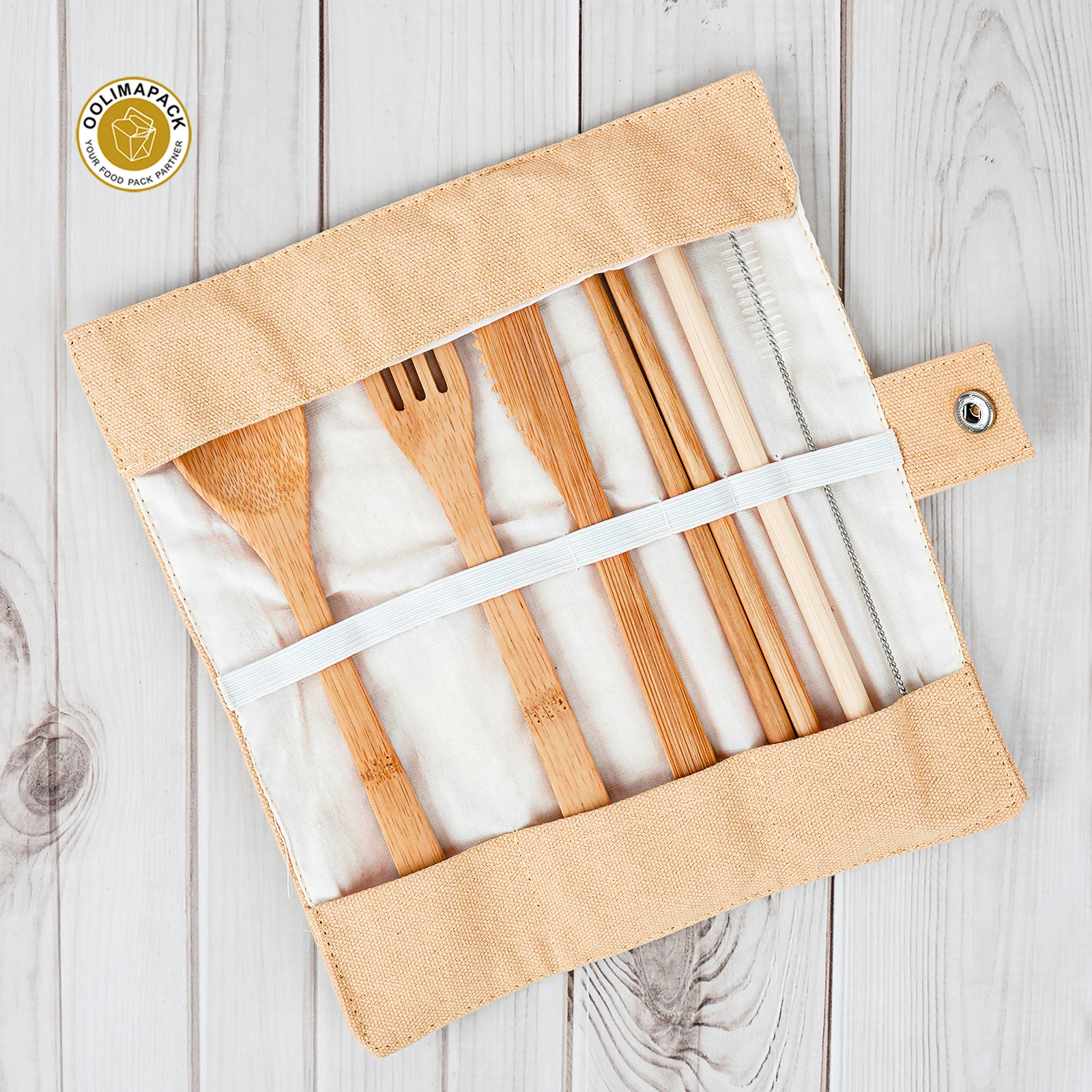 OOLIMAPACK Eco-Friendly Reusable Bamboo Travel Cutlery Tableware Set Biodegradable Disposable Cutlery For Parties