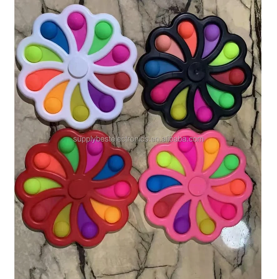 New Novelty Fidget Spinner Squeeze Sensory Toy Anti Stress Spinning Adult Kids Funny Flip Finger Toys Push It Bubble Fidget Toys