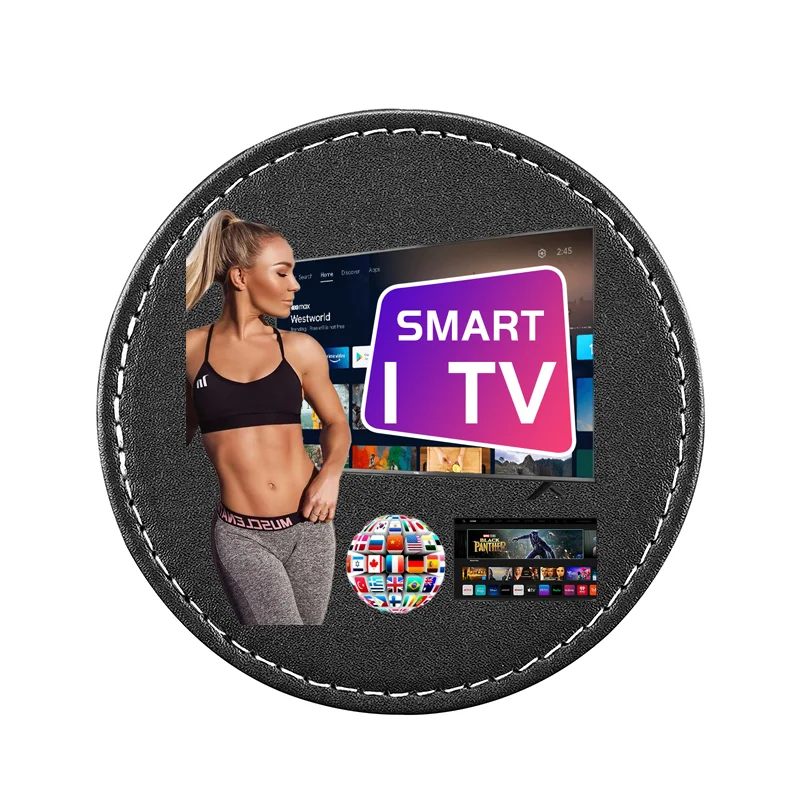 Wholesale Custom Printing Free Test Personalized PU Leather Coaster for Smart iptv Credits TV Panel