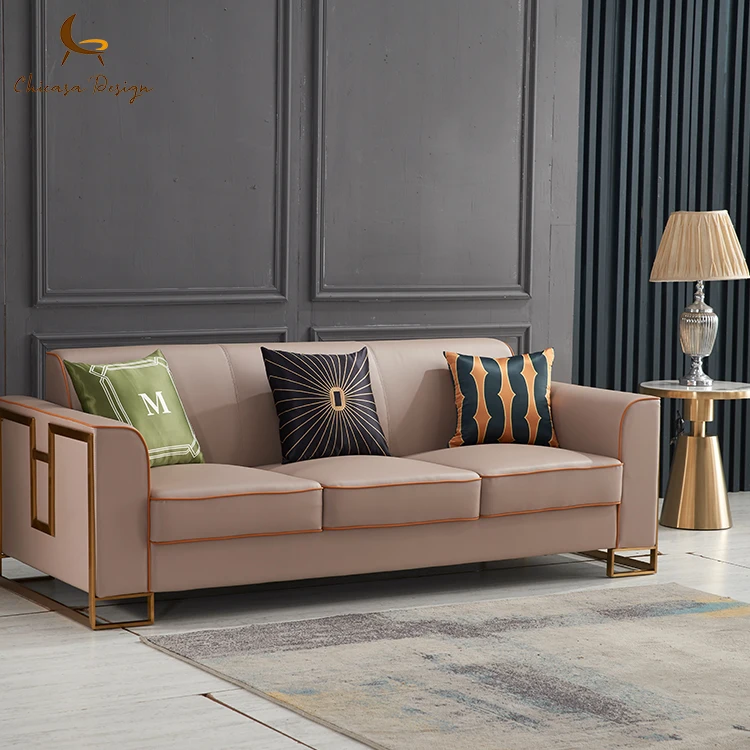 Modern Nordic Faux Synthetic Leather Sofa Modern Design Living Room Furniture Sofa Set