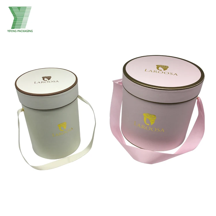 Wholesale New Arrival small cylinder paper box flower hat box Customized elegant round flower boxes