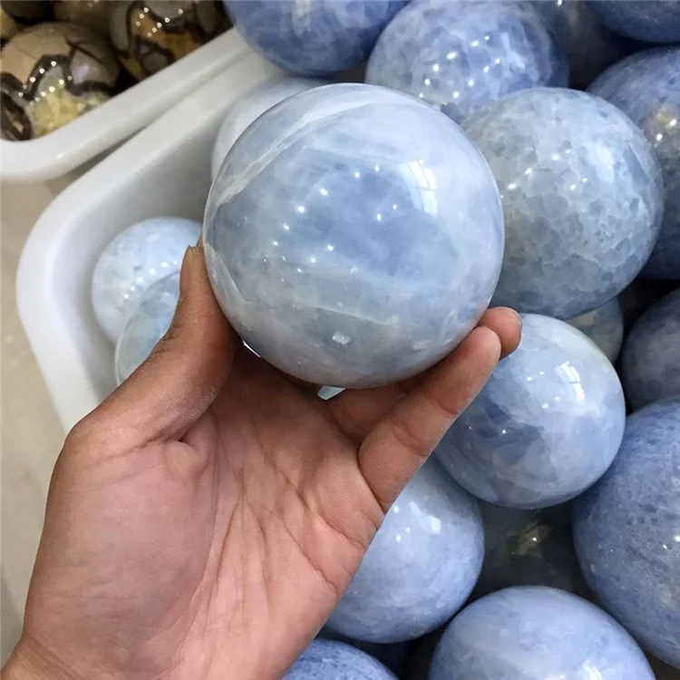 Wholesale Decoration FengShui Ball Natural Polished Blue Celestite Sphere Crystal Ball