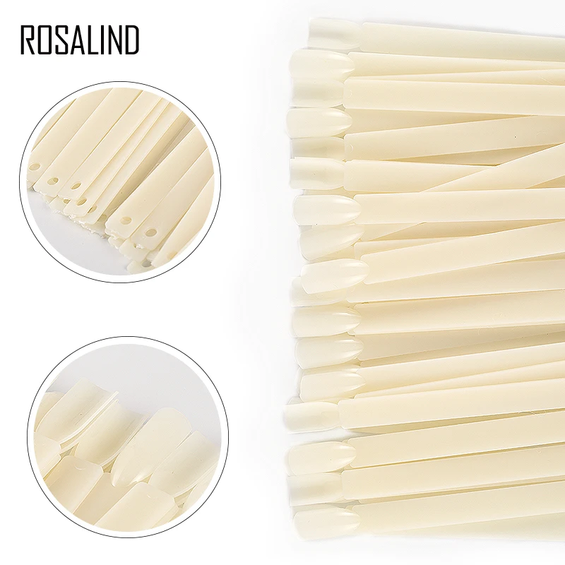 Rosalind 50pcs/lot uv gel nail polish colors display design board natural clear acrylic artificial nails color chart nail tips