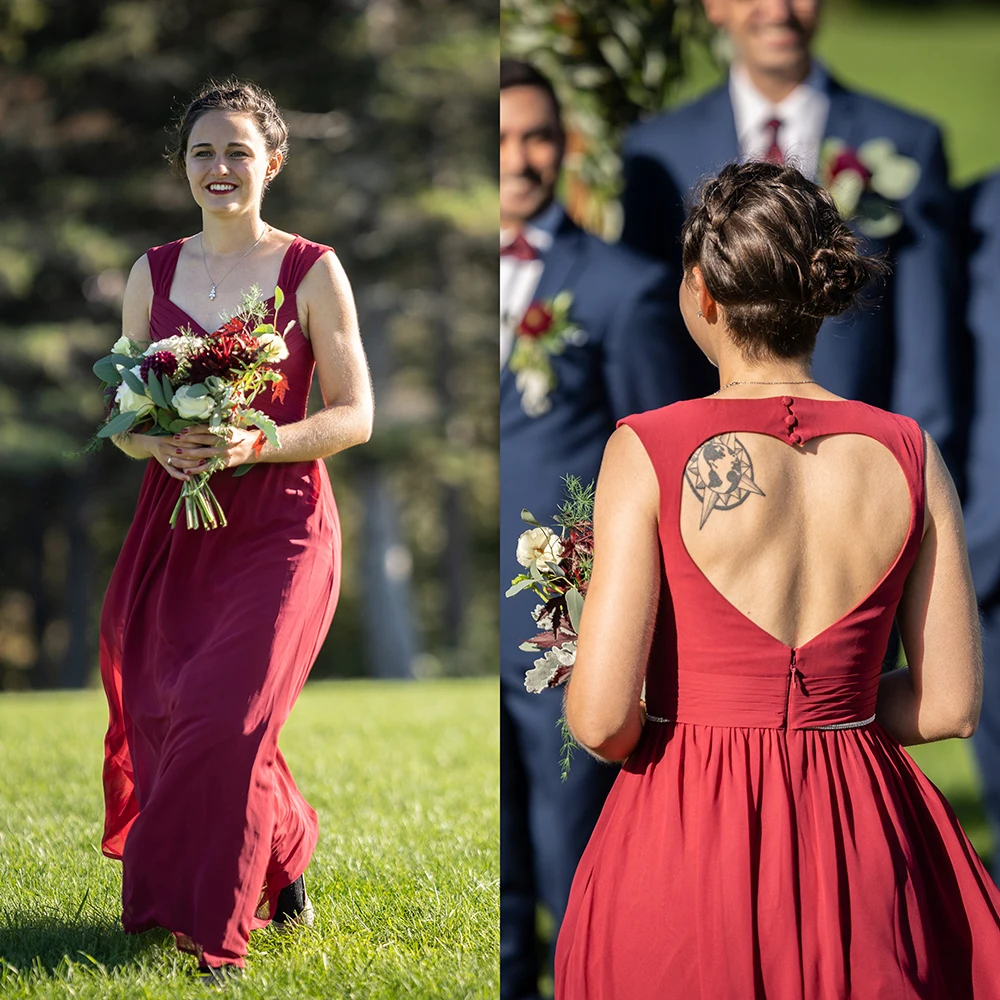 TEENYEE Special Design Heart-Shape Backless Gown Gala Long Dress Party Women Bridesmaid Dresses for wedding