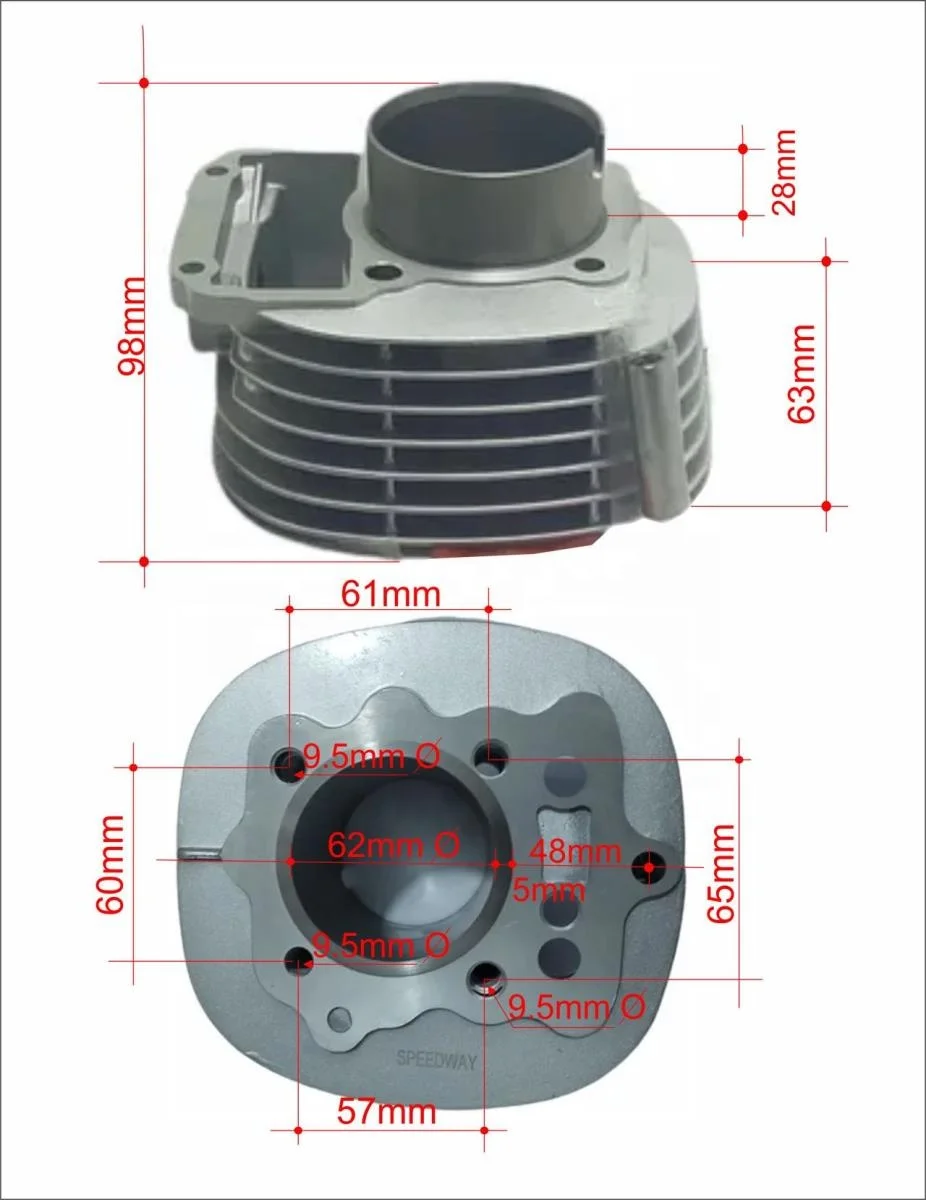 ZSDTRP Horse 150 Cylinder Block Kit 62mm Round Cylinder Piston kit Gasket Cylinder Head Motorcycle