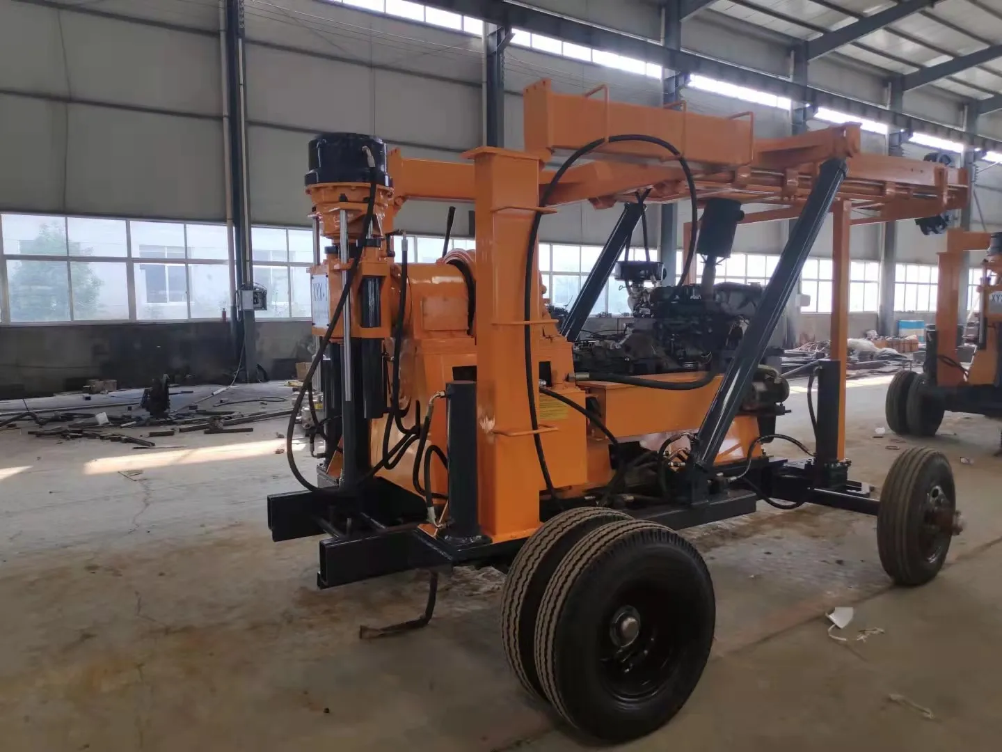 Hydraulic soil sampling diamond core wheeled portable water well drilling rigs machine