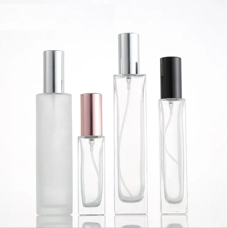 Wholesale 5ml  10ml  15ml 20ml 30ml 50ml 100ml  Square Shape Empty Refillable Glass Perfume Bottle Travel Tester Bottles