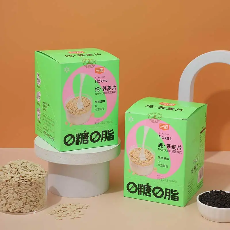 2023 New 0 Sugar 0 fat Pure Tartary buckwheat Cereal flakes nature grains meal replacement breakfast dinner instant oatmeal