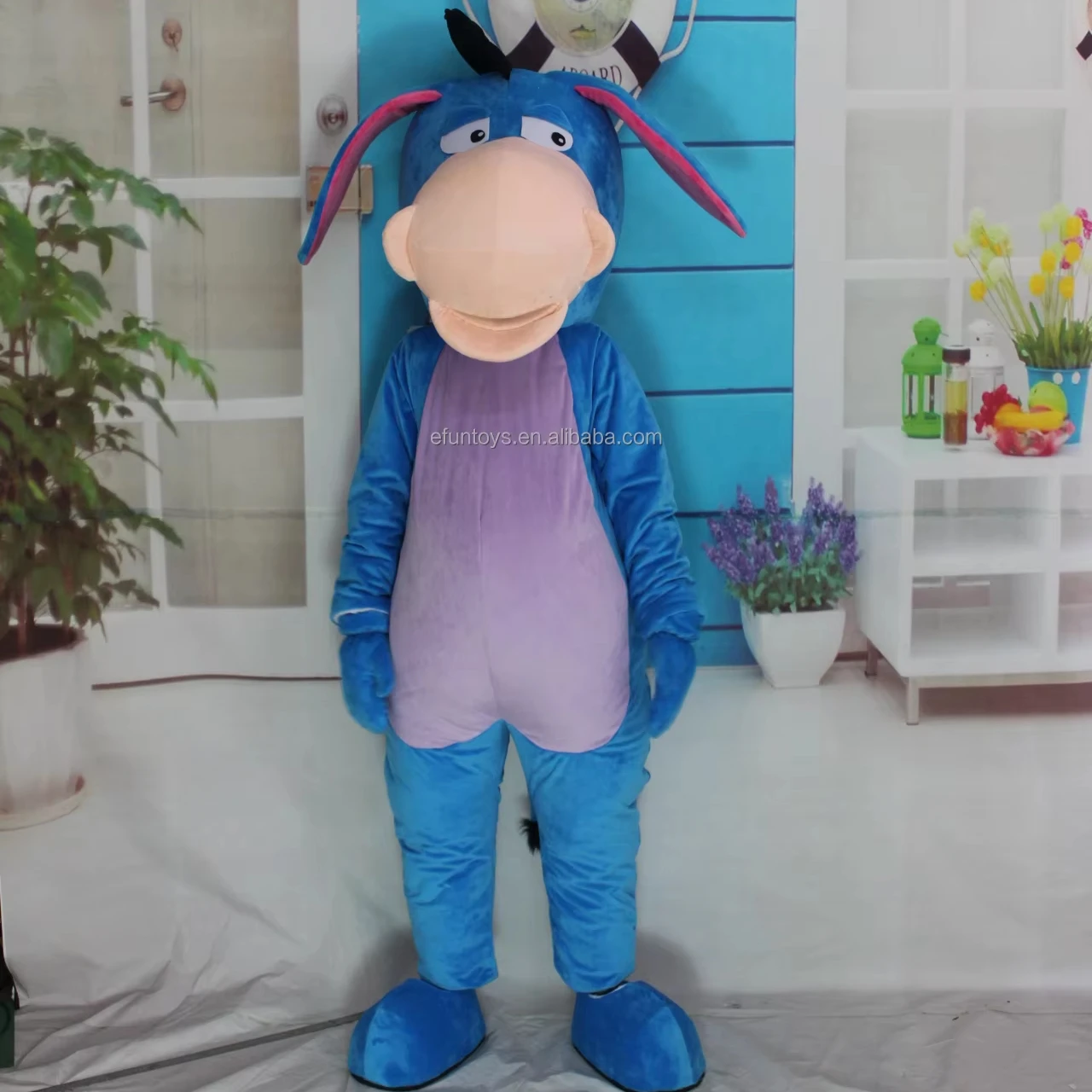 Efun MOQ 1 PC professional custom blue donkey mascot costume adult life size  cartoon animal mascot costume for sale