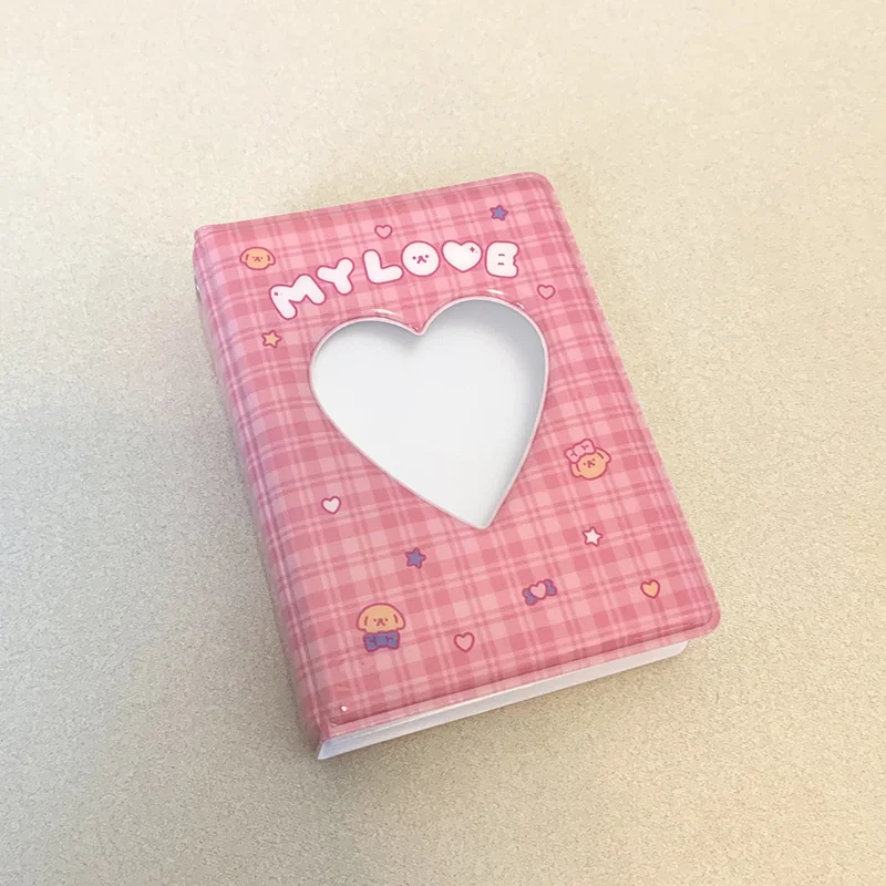 Cute Bear Photo Album 3 Inch Love Heart Hollow Picture Storage Case Kpop Card Binder Name Card Book Photocard Holder 40 Pockets