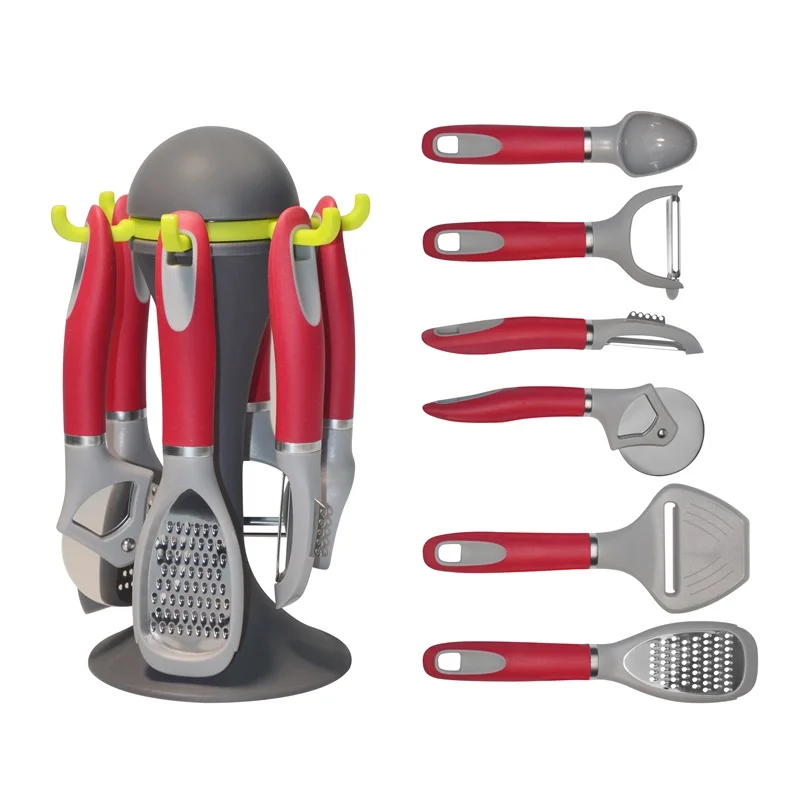 Kitchen Gadget Tools Set Fruit Vegetable Tools Slicer Peeler Ice Cream Scoop Pizza Cutter Meat Tenderizer Hammer