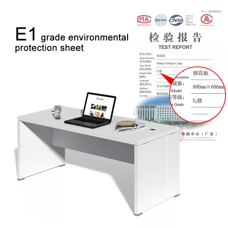 Modern White Ceo Boss Work Executive Office I Shaped Design Eco-friendly Panel Office Desks