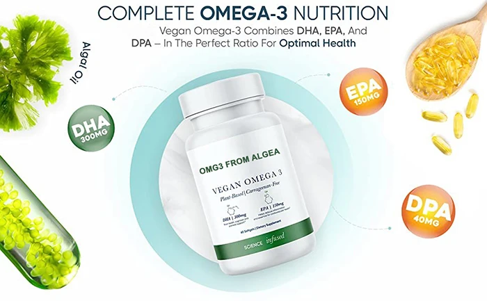 Customized Vegan DHA Omega 3 Oil Soft Capsule from Algae Softgel Supplement for Brain, Heart, Joint, Eye Health
