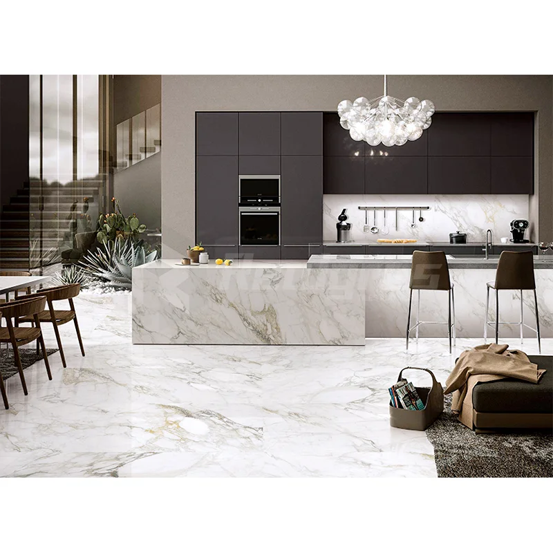 Realgres Calacatta Gold Marble Effect Big Slab Porcelain Tiles For Bathroom And Toilet 900*1800 Mm