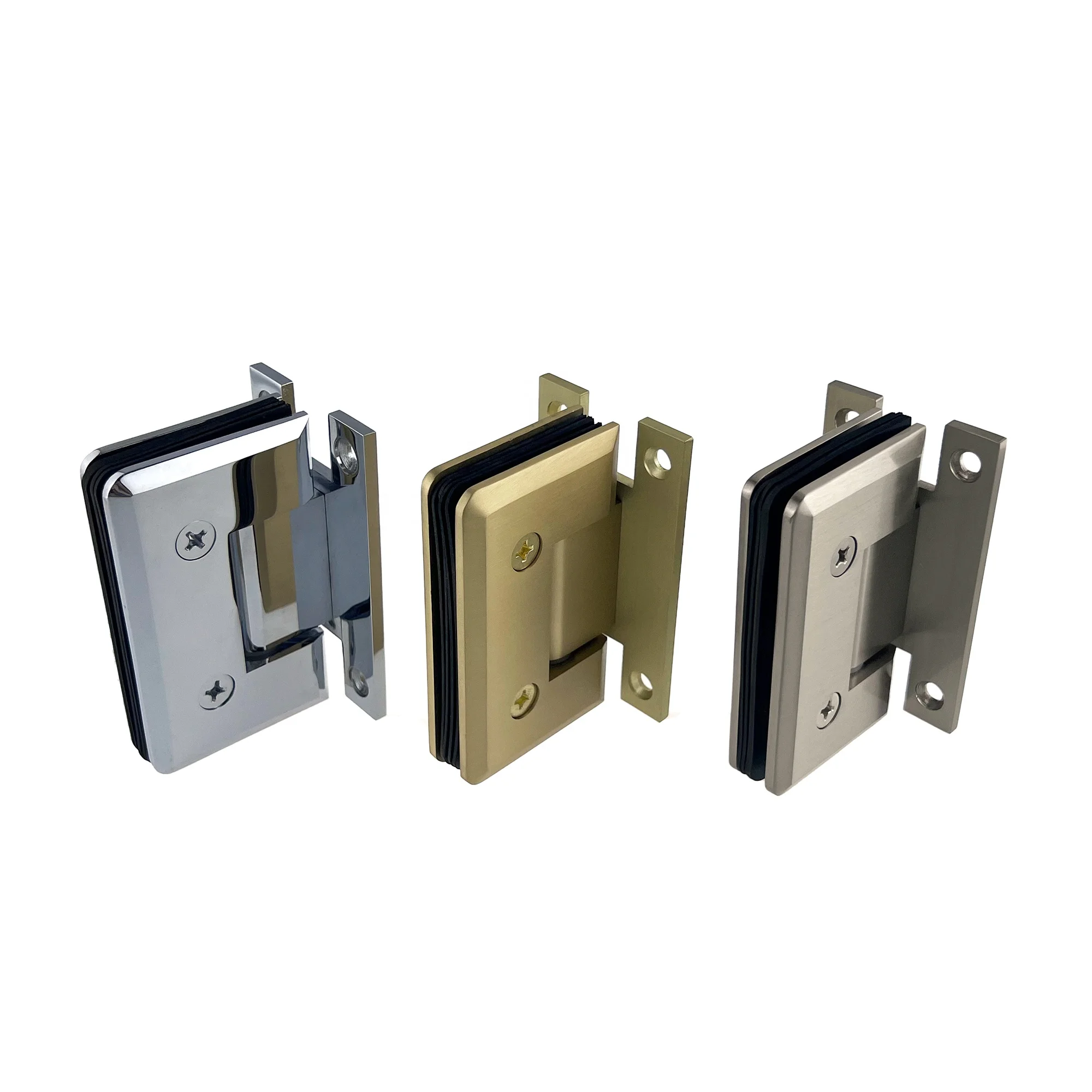 wall to glass brass glass shower hinges electroplate Finish brass shower hinge for Shower room glass