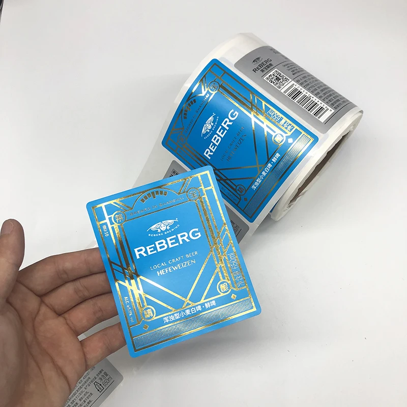 Custom Logo Sticker Gold Custom Roll Logo Luxury Waterproof Vinyl Sticker Gold Foil Vial Bottle Packaging Roll Labels Stickers