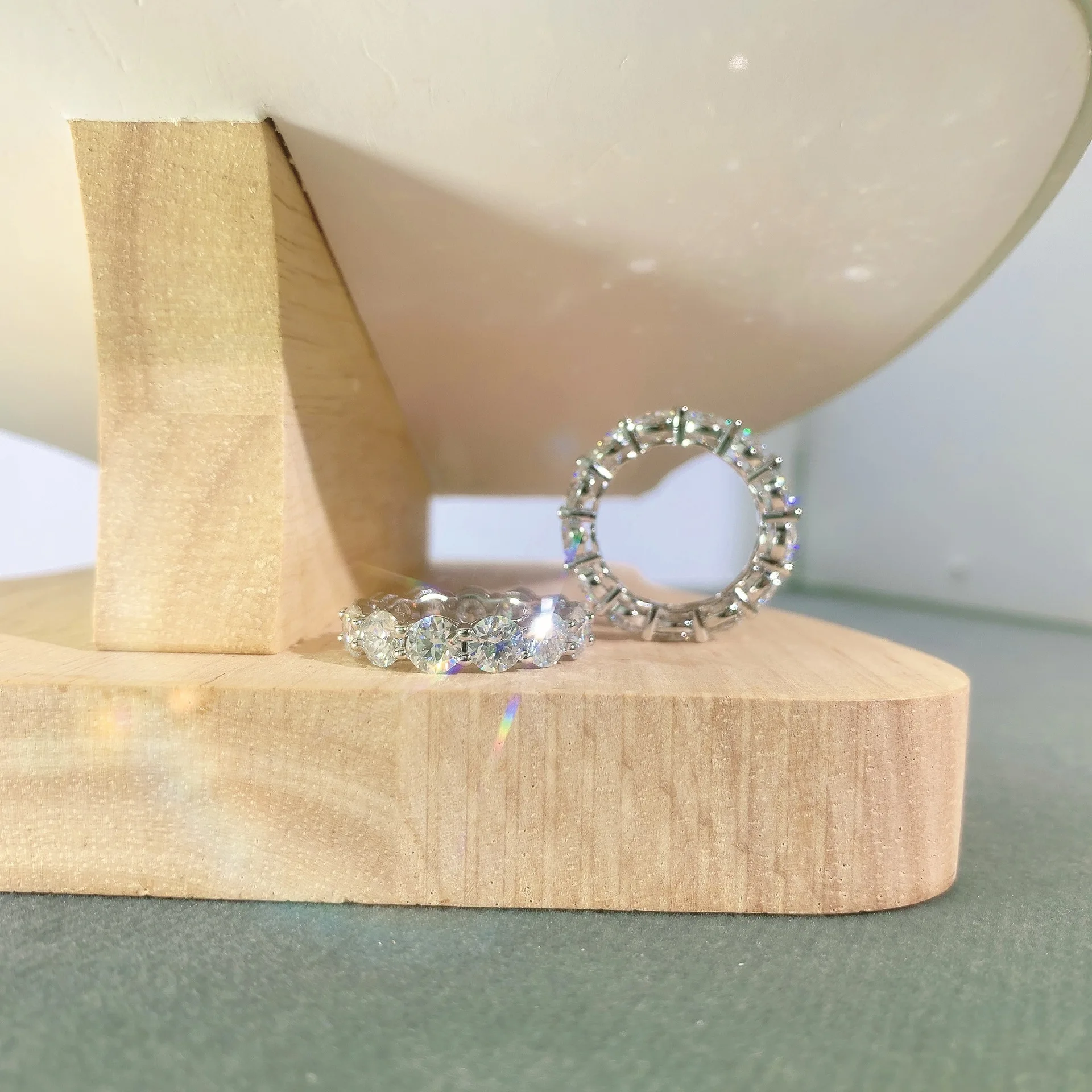 cluster gra certified 5mm 925 silver iced out hip hop tennis ring moissanite cuban link ring