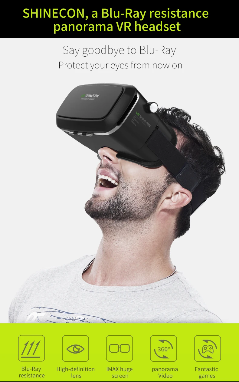 Blue Ray Resistance Panorama VR Headset Case Phone VR Box For Mobile