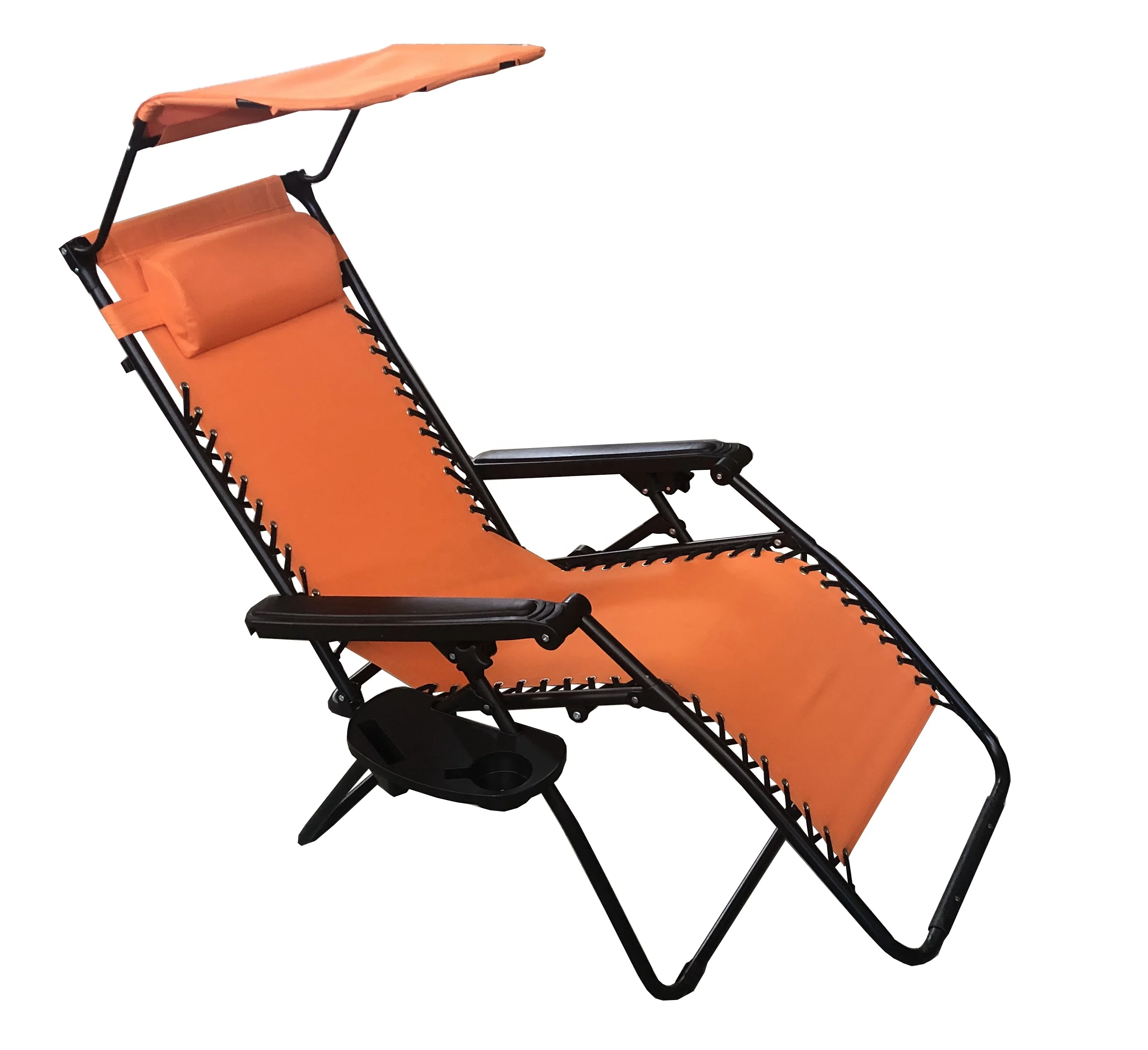 Расслабляющий стул нулевой гравитации с солнцезащитным козырьком и подставкой для