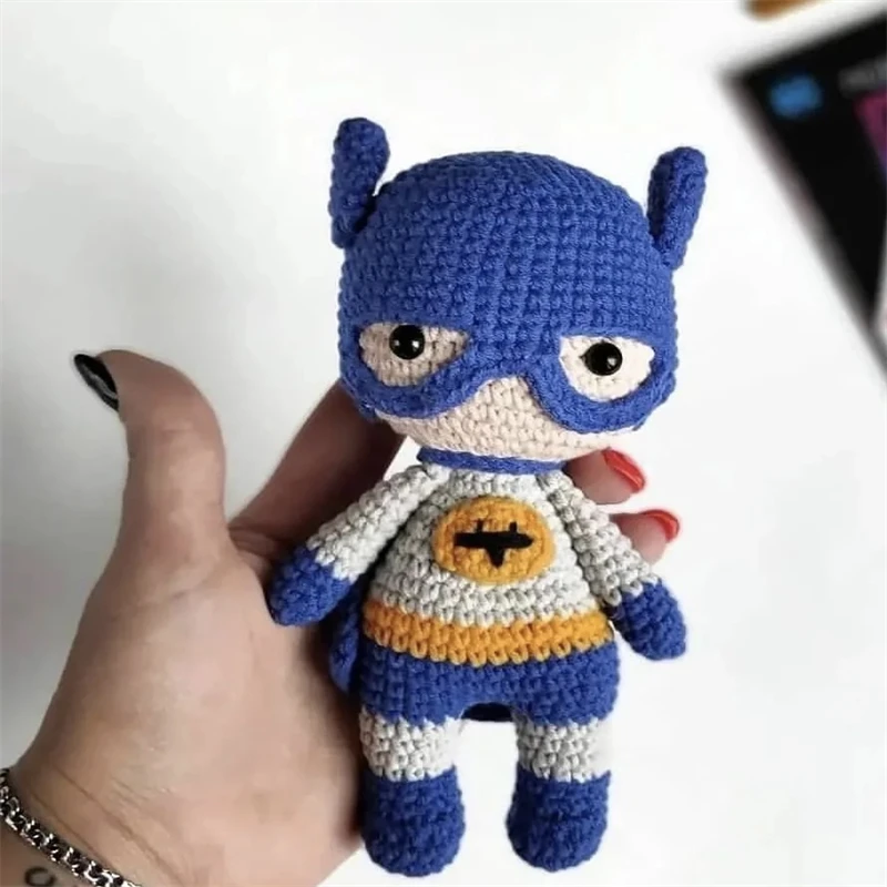 2024 Hot Sale Hand Knit Super Hero Crochet Bat Man Doll Custom Crocheted Character Dolls