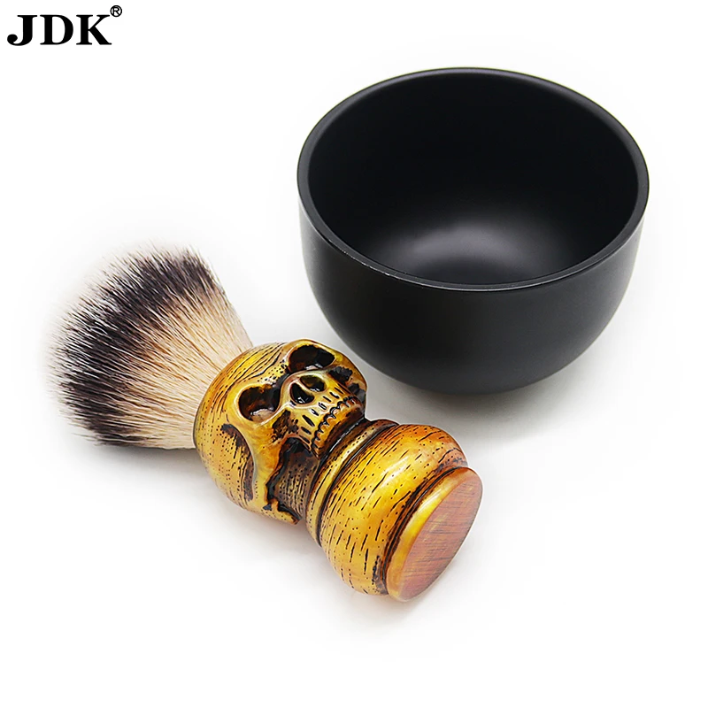 JDK Wholesale New Design Personalize Men Skeleton Skull Shaving Beard Brush with Resin Handle for Barber