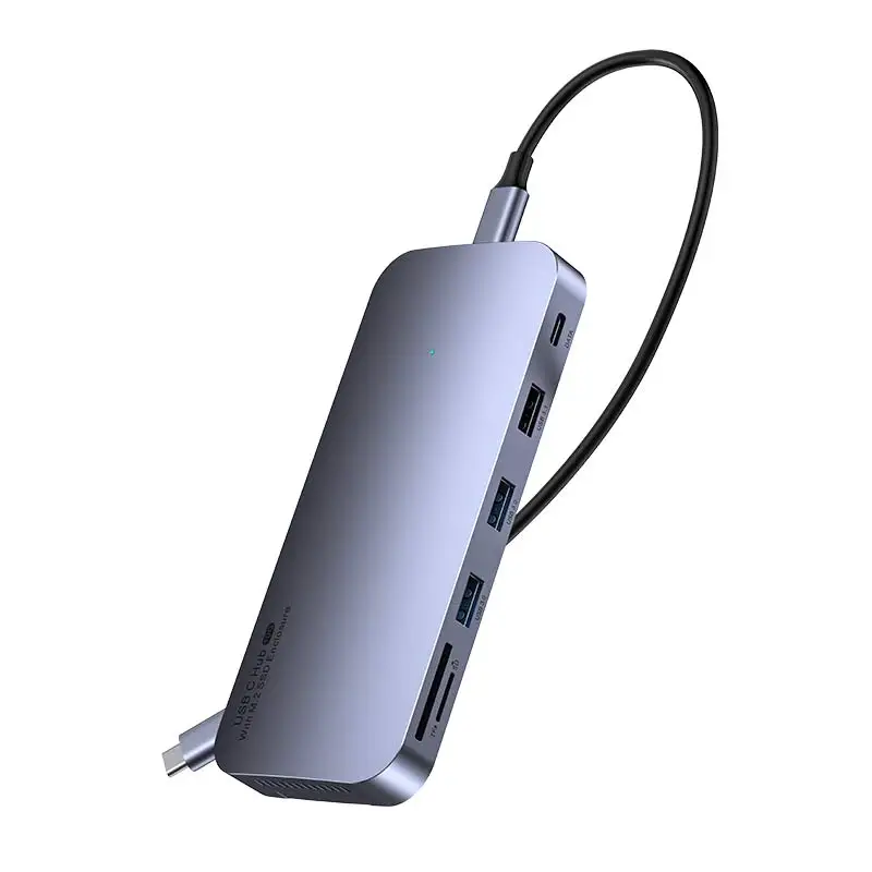 2022 Aluminum Alloy Multifunction Docking Station 12 USB Ports GEN2 10Gbps USB Hub for Laptop Macbook