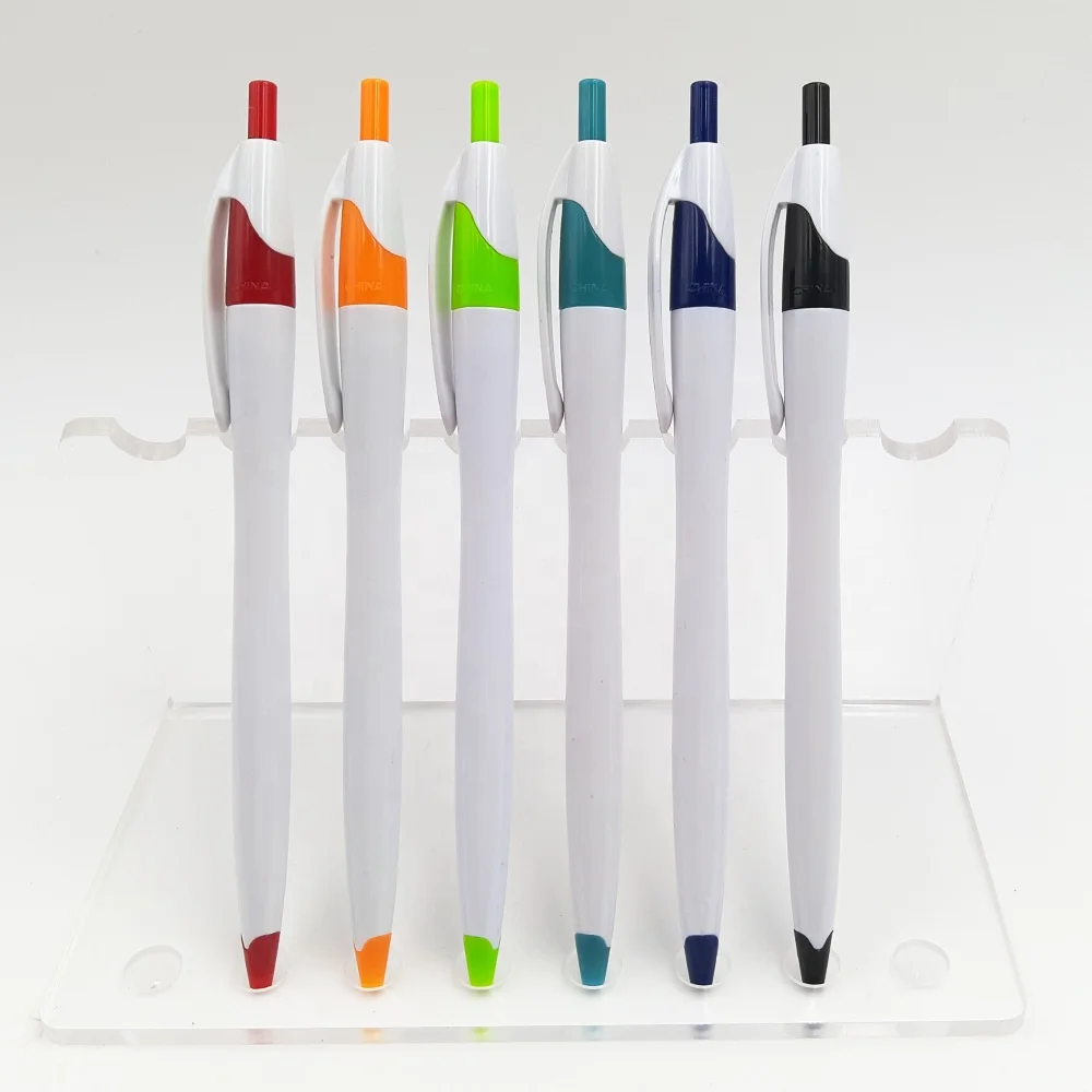 2024 Cheap Custom Logo Printed Ballpen Pen Blank Sublimation Promotional Plastic Colorful Logo Ball Pen gift