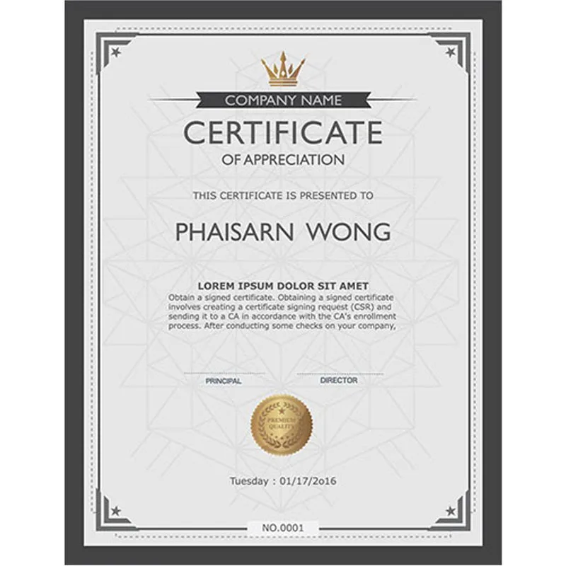 Custom Watermark Paper Security Certificate With Hologram Stamping Anti Fake Degree Certificate Printing