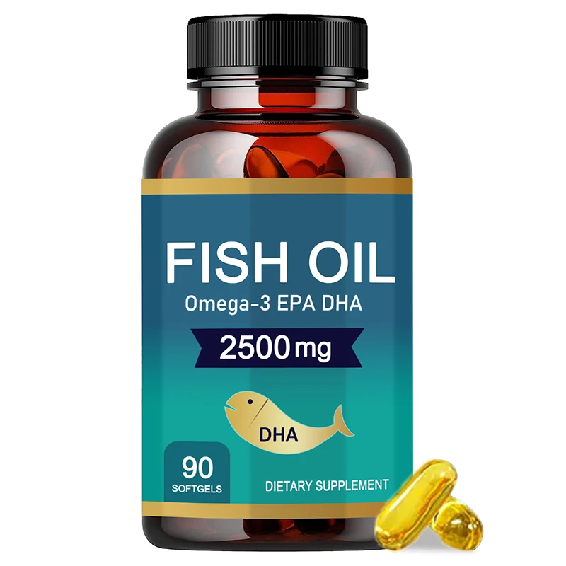 Wholesale Price Omega3.6.9 1000mg and Fish Oil Softgel Capsule Enteric Coated OEM in Bulk Supplement (60 Softgels)