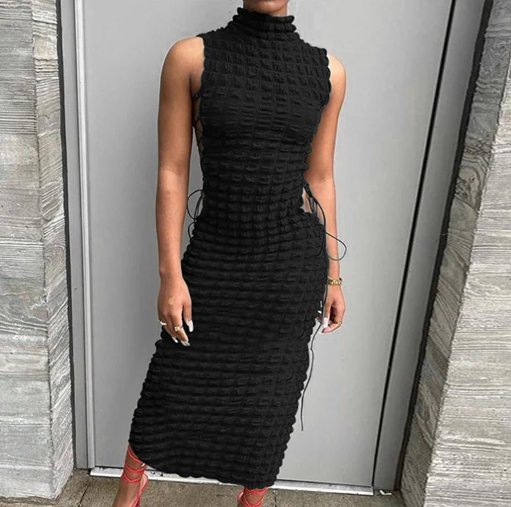 B8841-ladies Summer Dresses Fashion Clothing for Women Sleeveless White Dresses for Woman Elegant