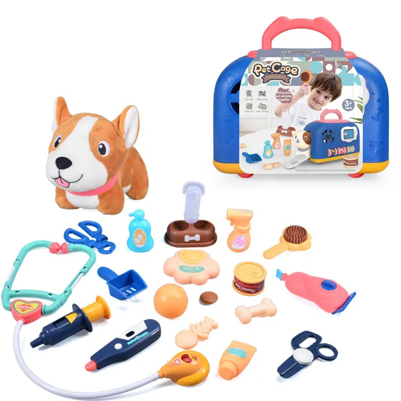 Hot Sale Role Play Toy Set Cute Pretend Pet Toy Carry Cage Pretend Pet Care Toys