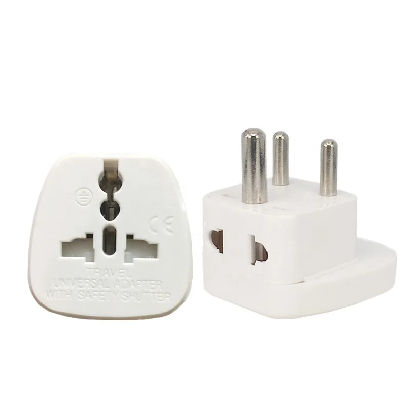 INDIA Sri Lanka Type D Travel Adapter With 2 Power Outlet Black Color 1 TO 2 TO UK US AU Wall Socket Power Plug